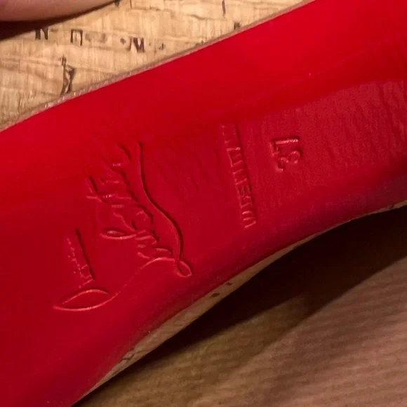 100 Authentic Christian Louboutin Cork Slingback sz 37 - Picture 5 of 7
